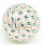 Foam Brain Metal Dice: 45mm Solid Metal D100 - Rose Gold & Silver