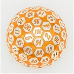 Foam Brain Metal Dice: 45mm Solid Metal D100 - Orange & Silver