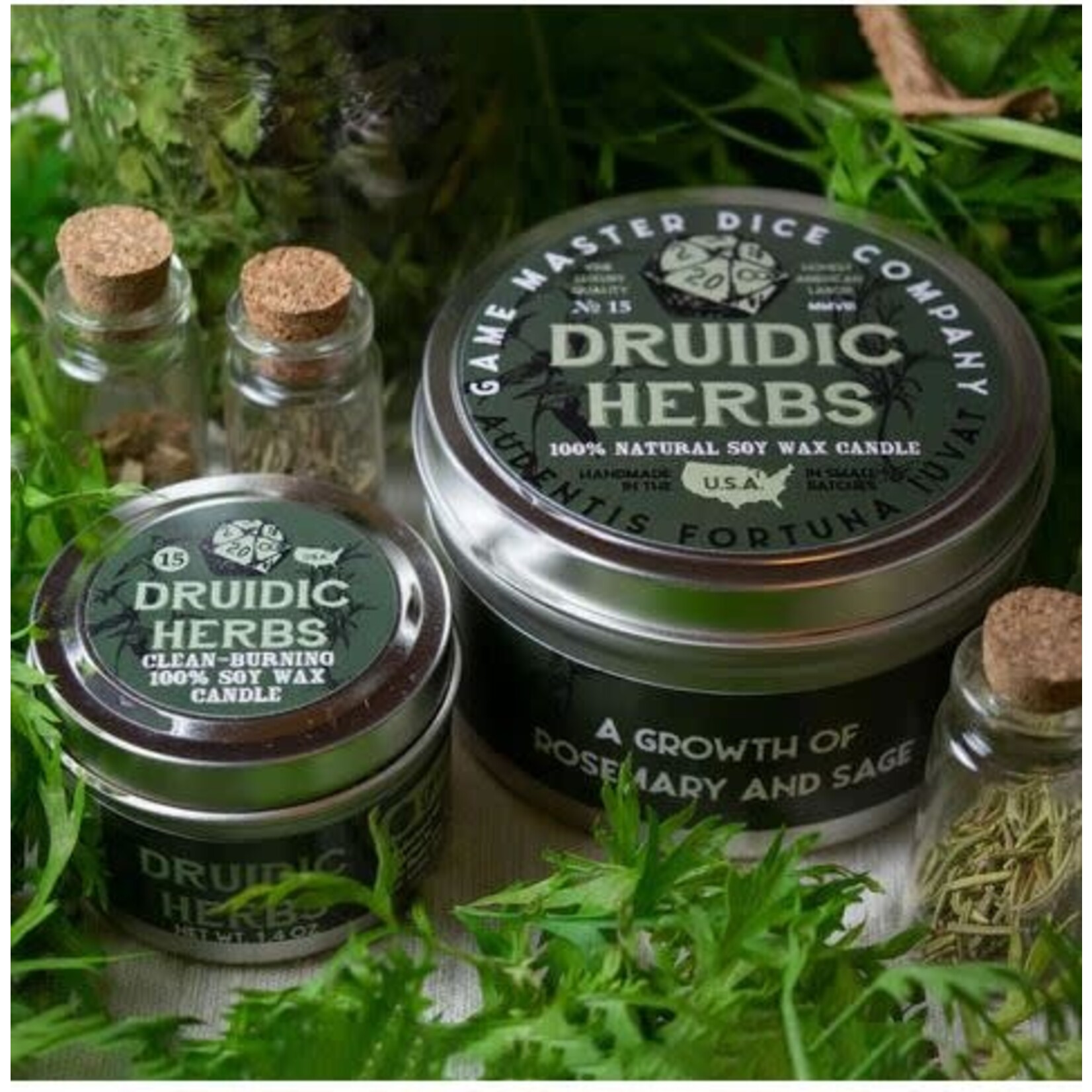 Game Master Dice Druidic Herbs Gaming Candle | 8oz