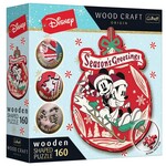 Disney Xmas Mickey Wooden Shape 160 Piece Puzzle