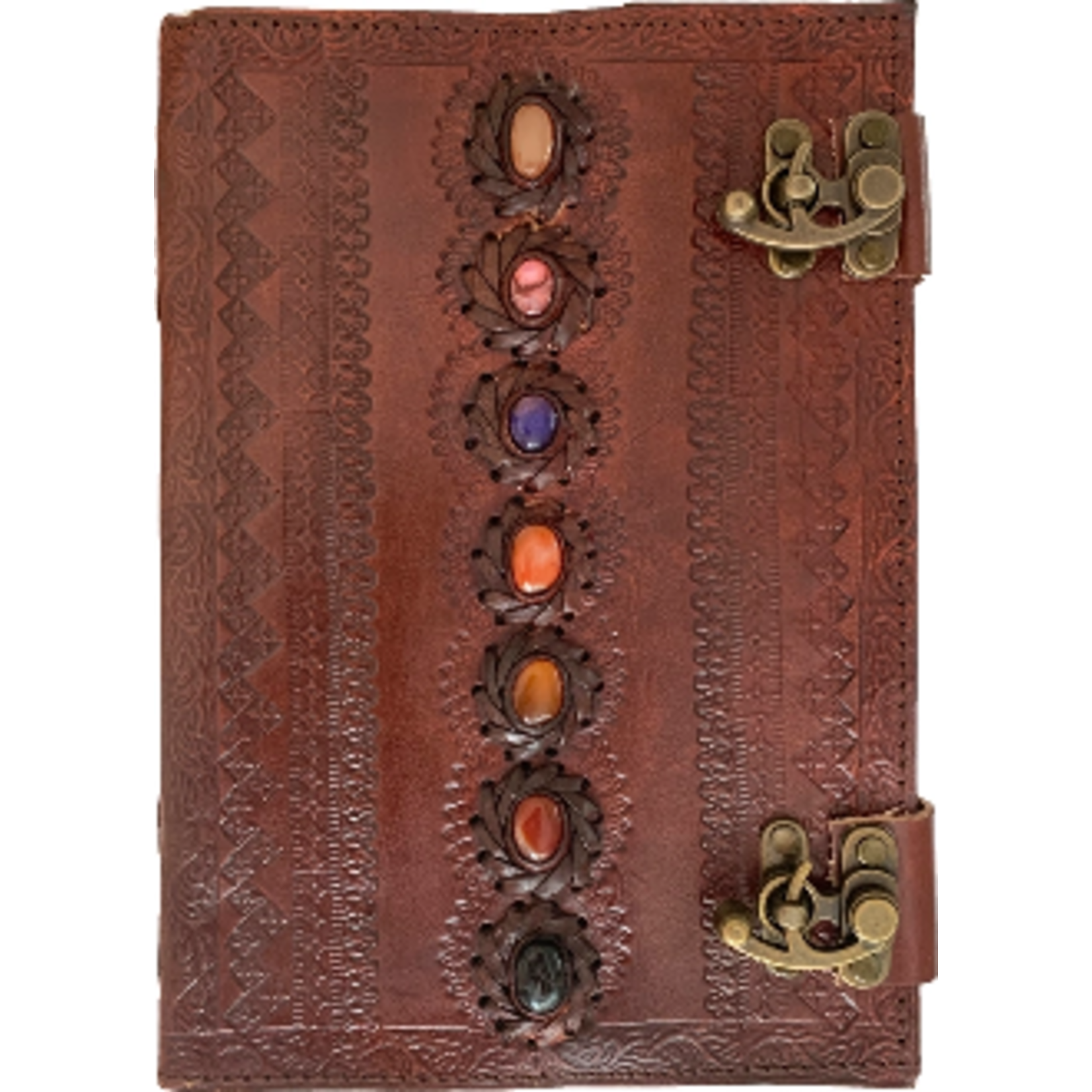 Leather Journal: Chakra Stone Sketchbook 7 x 10