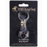 D20 Keychain Barbarian  - Black with Gold
