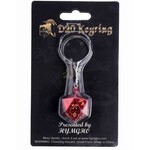 D20 Keychain Barbarian - Red with Gold
