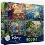 #18559 Thoman Kinkade 4 Puzzles Disney: Dragon Cache Used Game