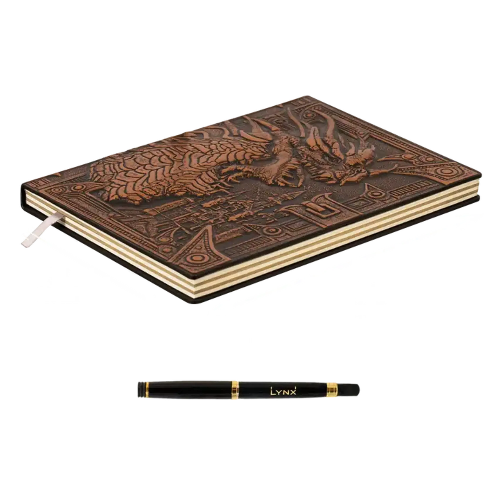 Lynx 3D Faux-Leather Notebook - Bronze Dragon