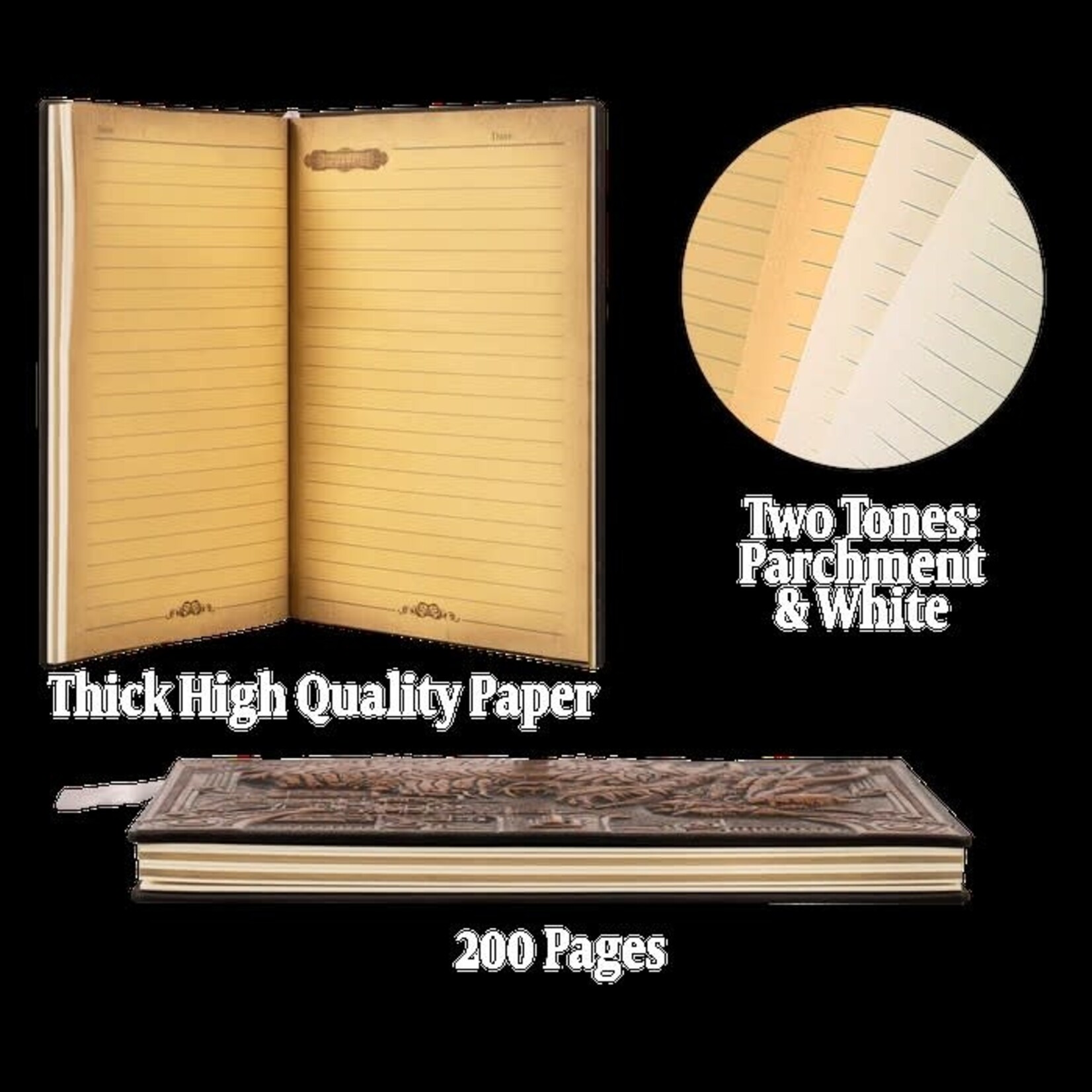 3D Faux-Leather Notebook - Bronze Dragon