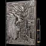 3D Faux-Leather Notebook - Silver Dragon