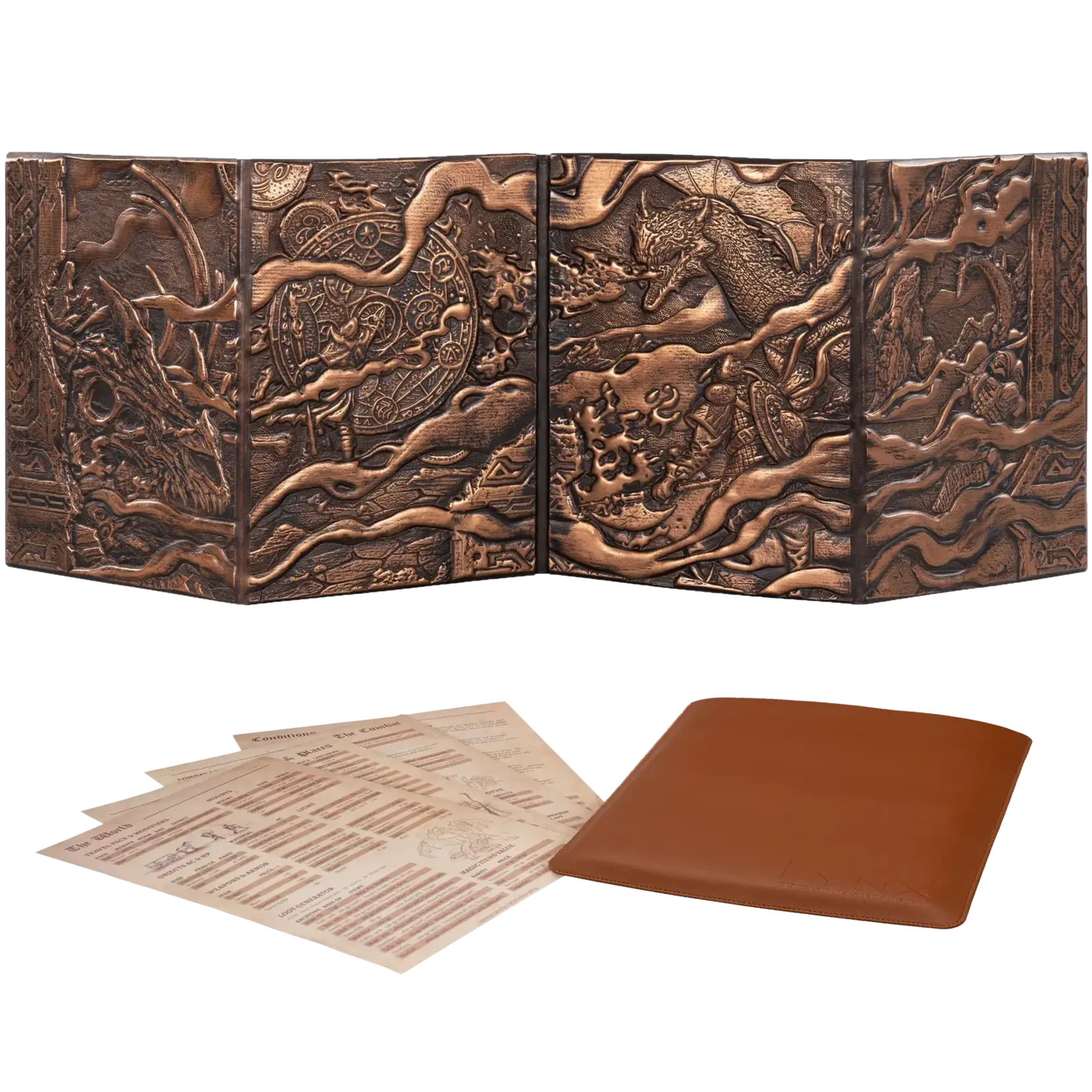 Dungeon Master Screen - 3D Faux Leather with Carrying Case