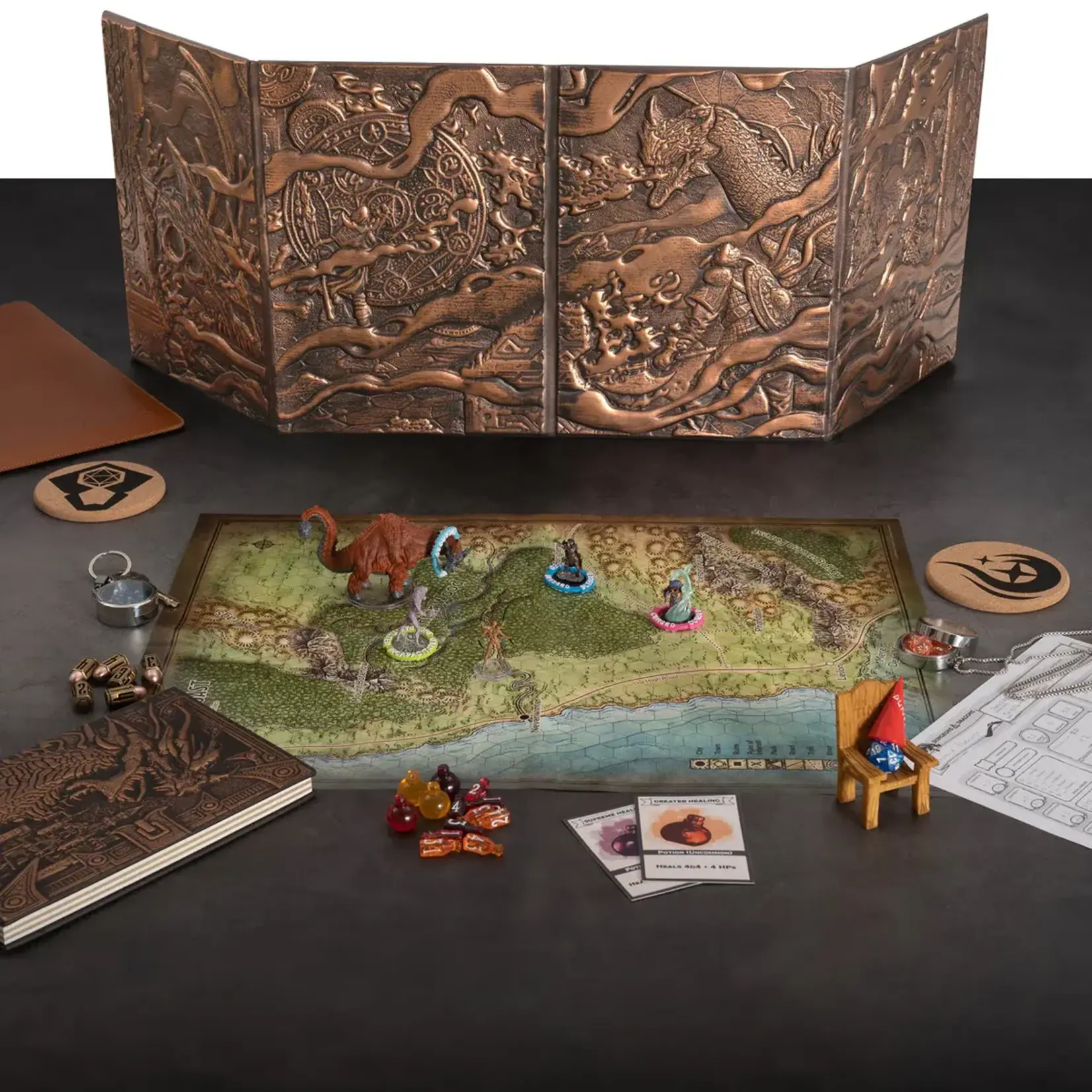 Dungeon Master Screen - 3D Faux Leather with Carrying Case