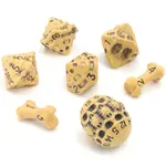 Skull And Bone Dice Set - Ancient Bone Yellow