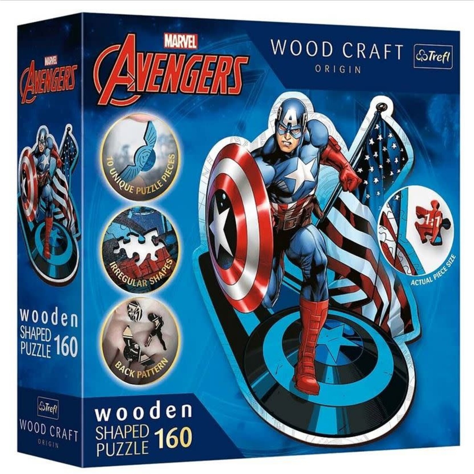 Marvel: Fearless Captain America - 160 Piece Wood Puzzle