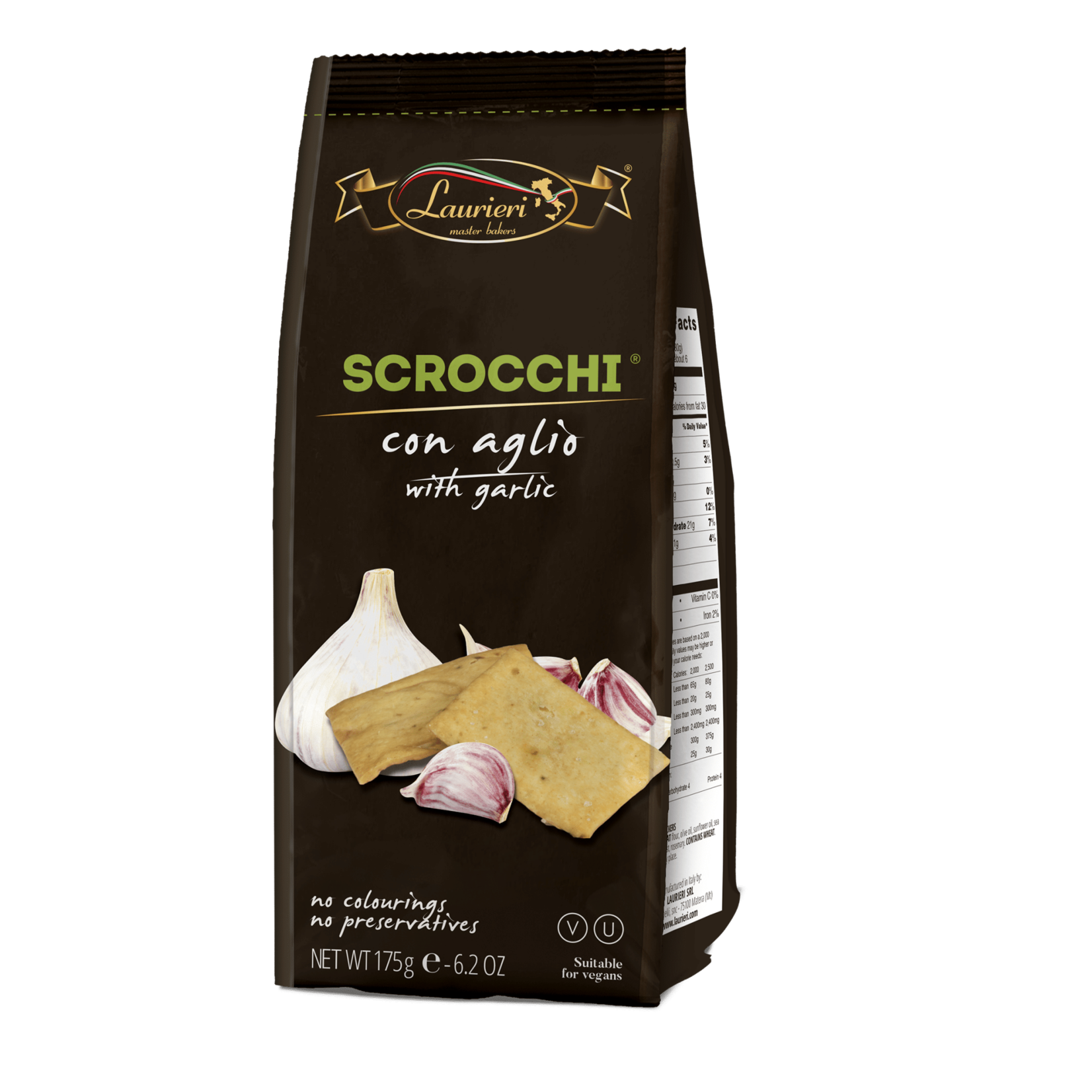 Laurieri Laurieri: Scrocchi Garlic Italian Thin Crackers