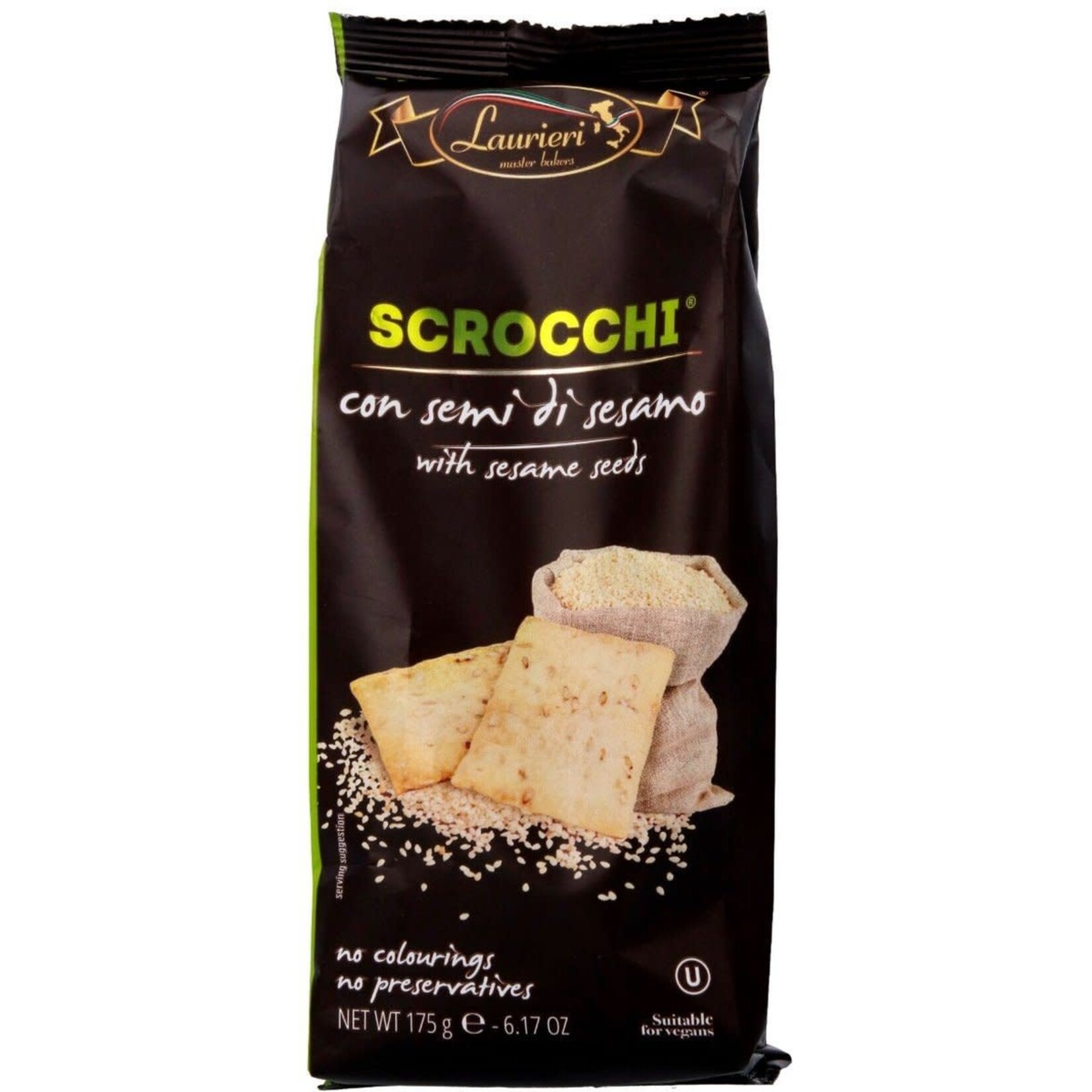 Laurieri Laurieri: Scrocchi Sesame Seed Italian Thin Crackers