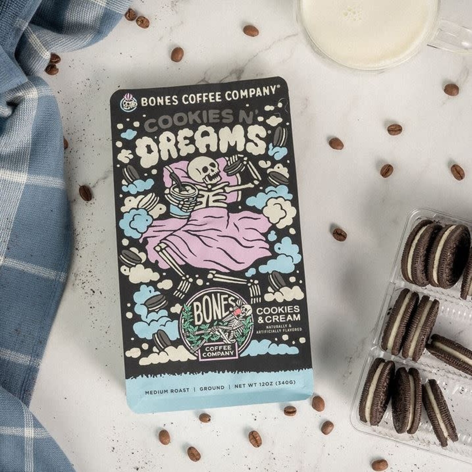 Bones Coffee: Cookies N' Dreams 12oz Ground Coffee