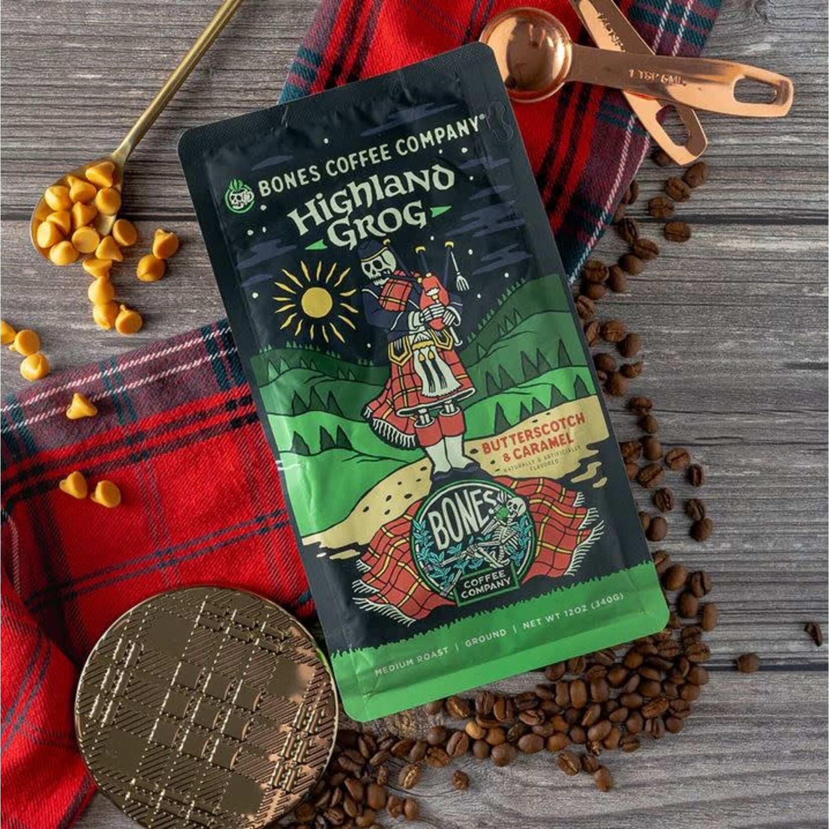 Bones Coffee: Highland Grog 12oz Ground Coffee