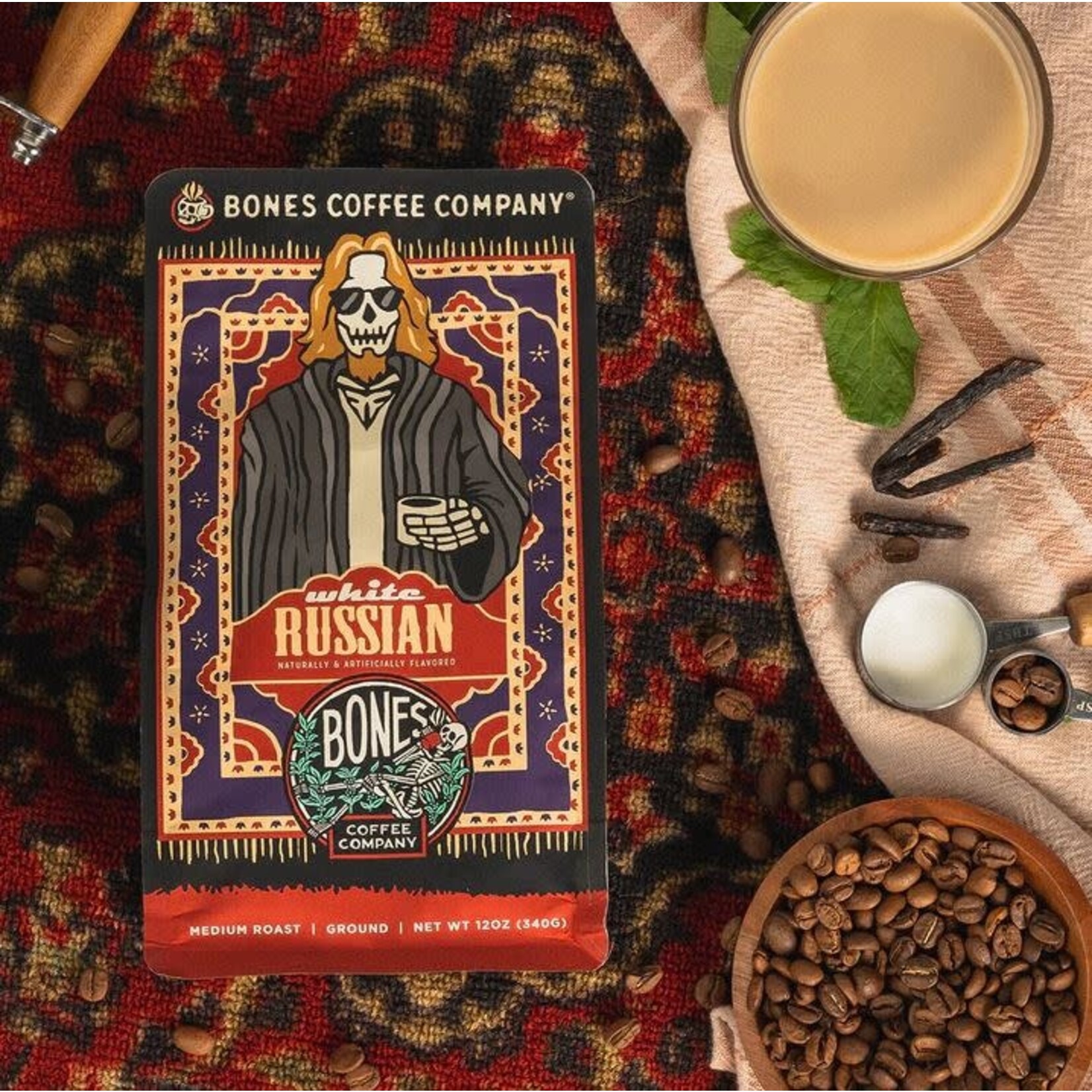 Bones Coffee: White Russian 12oz Ground Coffee