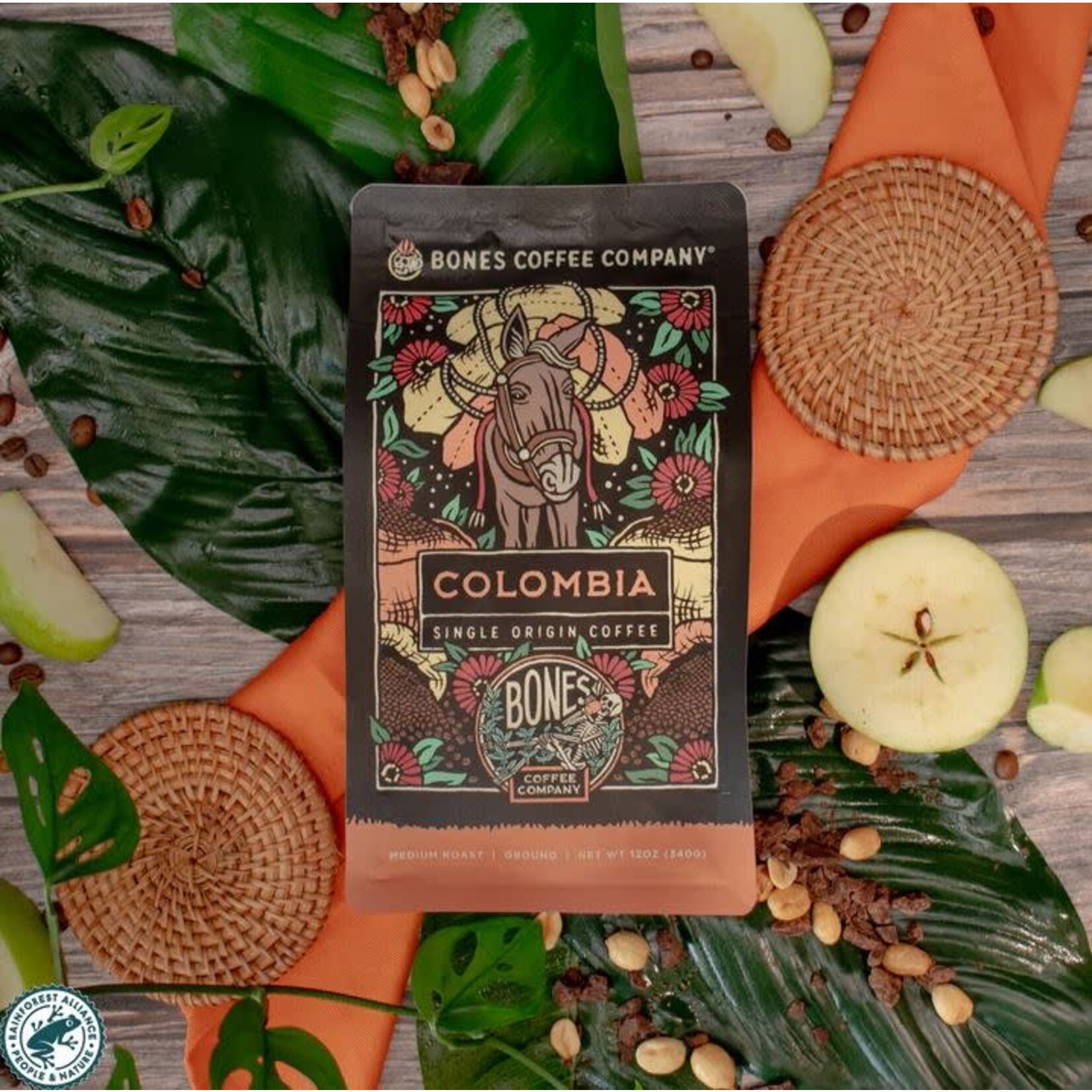 Bones Coffee: Colombia Single-Origin 12oz Ground Coffee