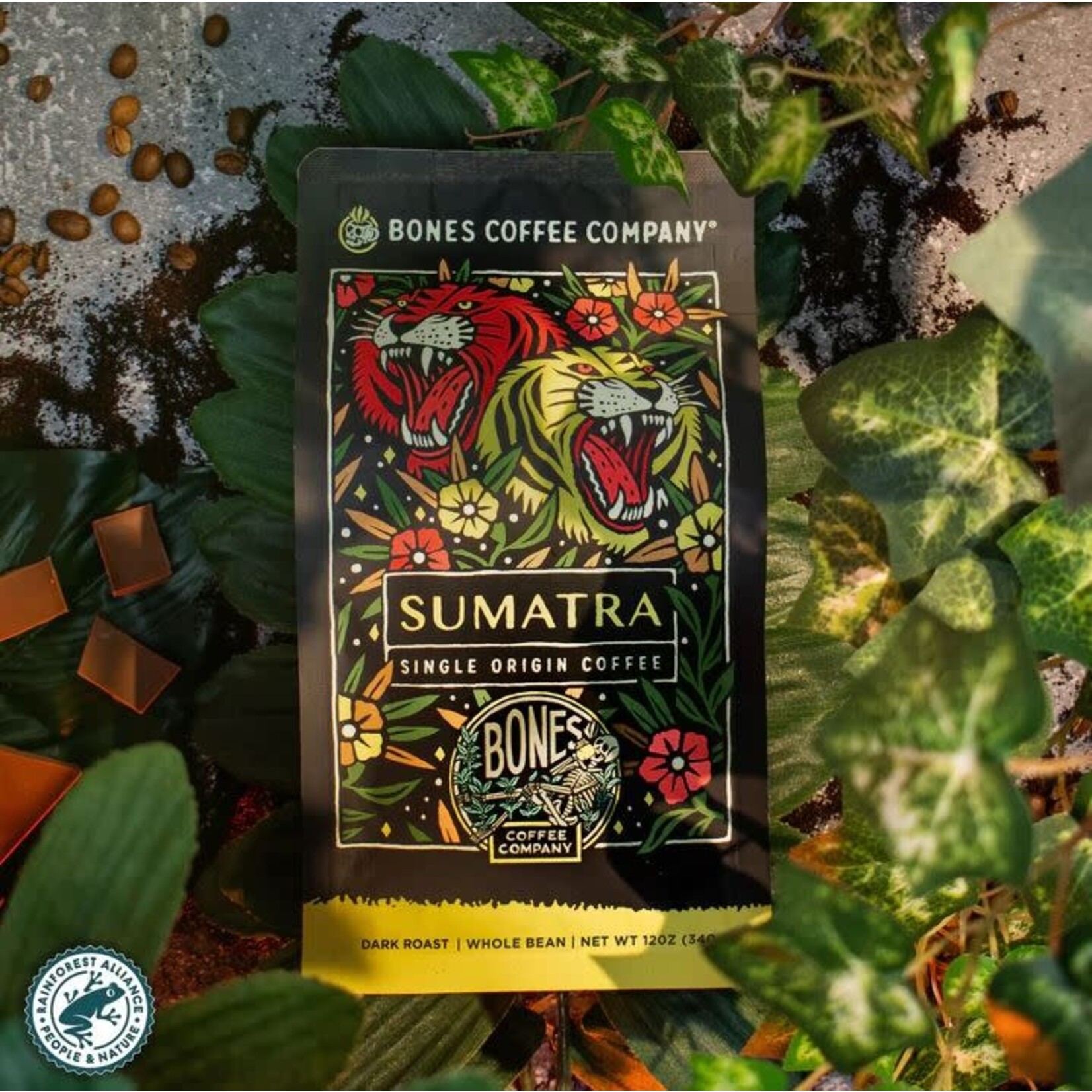 Bones Coffee: Sumatra Single-Origin 12oz Ground Coffee