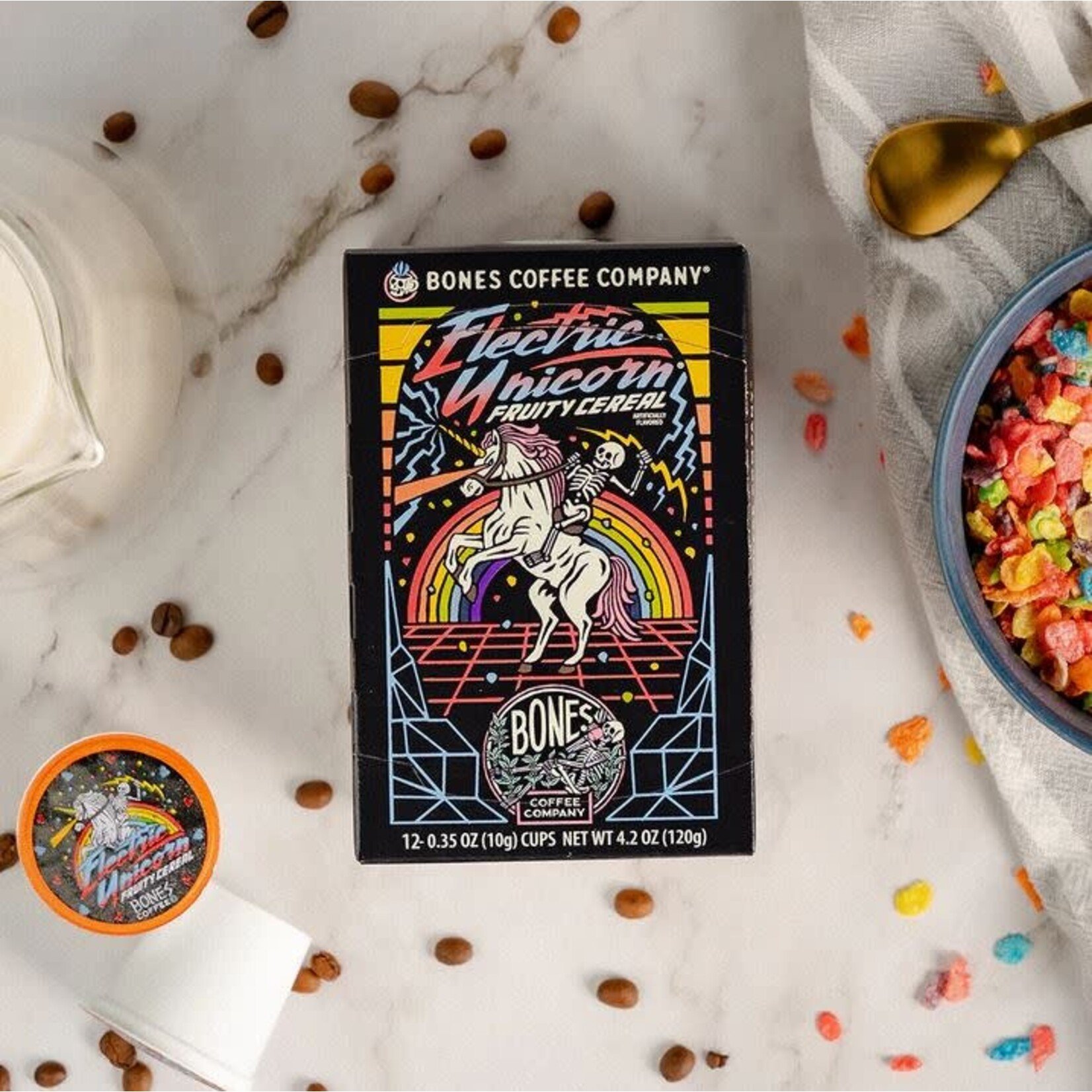 Bones Coffee Bones Coffee: Electric Unicorn Bones Cups 12 Count