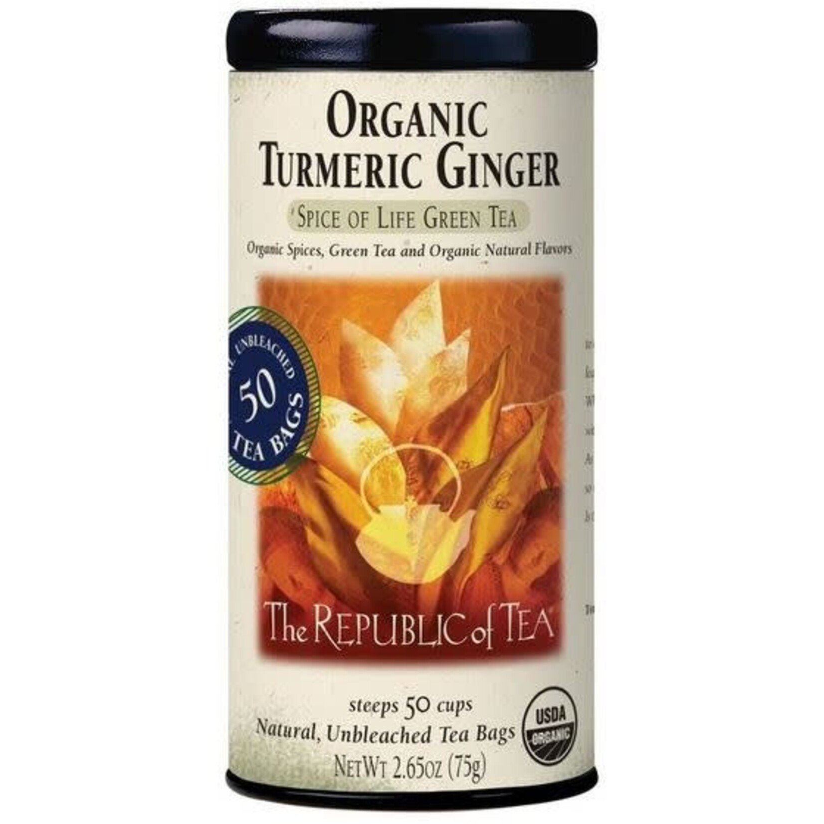 The Republic of Tea Tea: Organic Turmeric Ginger Green (50 Tea Bags)