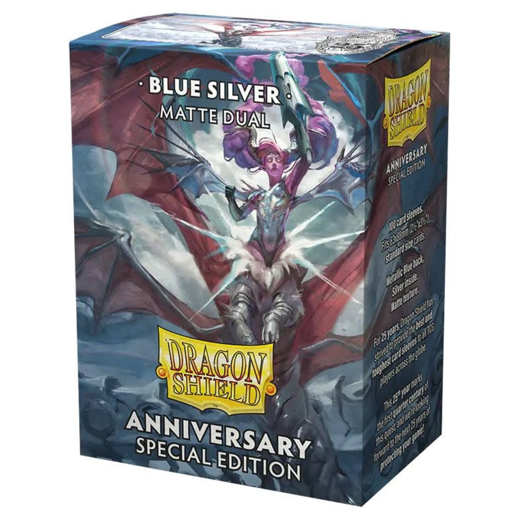 Dragon Shield Sleeves: Standard Dual 25th Anniversary Blue Silver (100) 'Emme'
