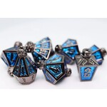 Foam Brain Metal Dice: Moonlit Lantern - Midnight Frostfire | RPG Dice Set