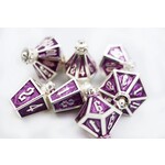 Foam Brain Metal Dice: Moonlit Lantern - Silvered Voidfire | RPG Dice Set