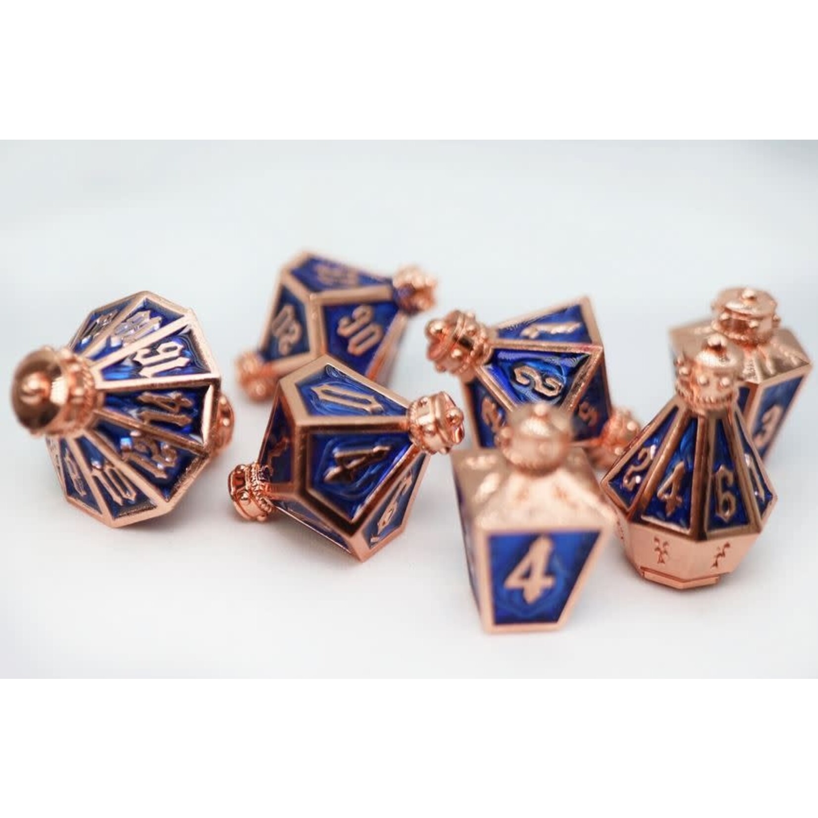 Foam Brain Metal Dice: Moonlit Lantern - Coppered Pureflame | RPG Dice Set