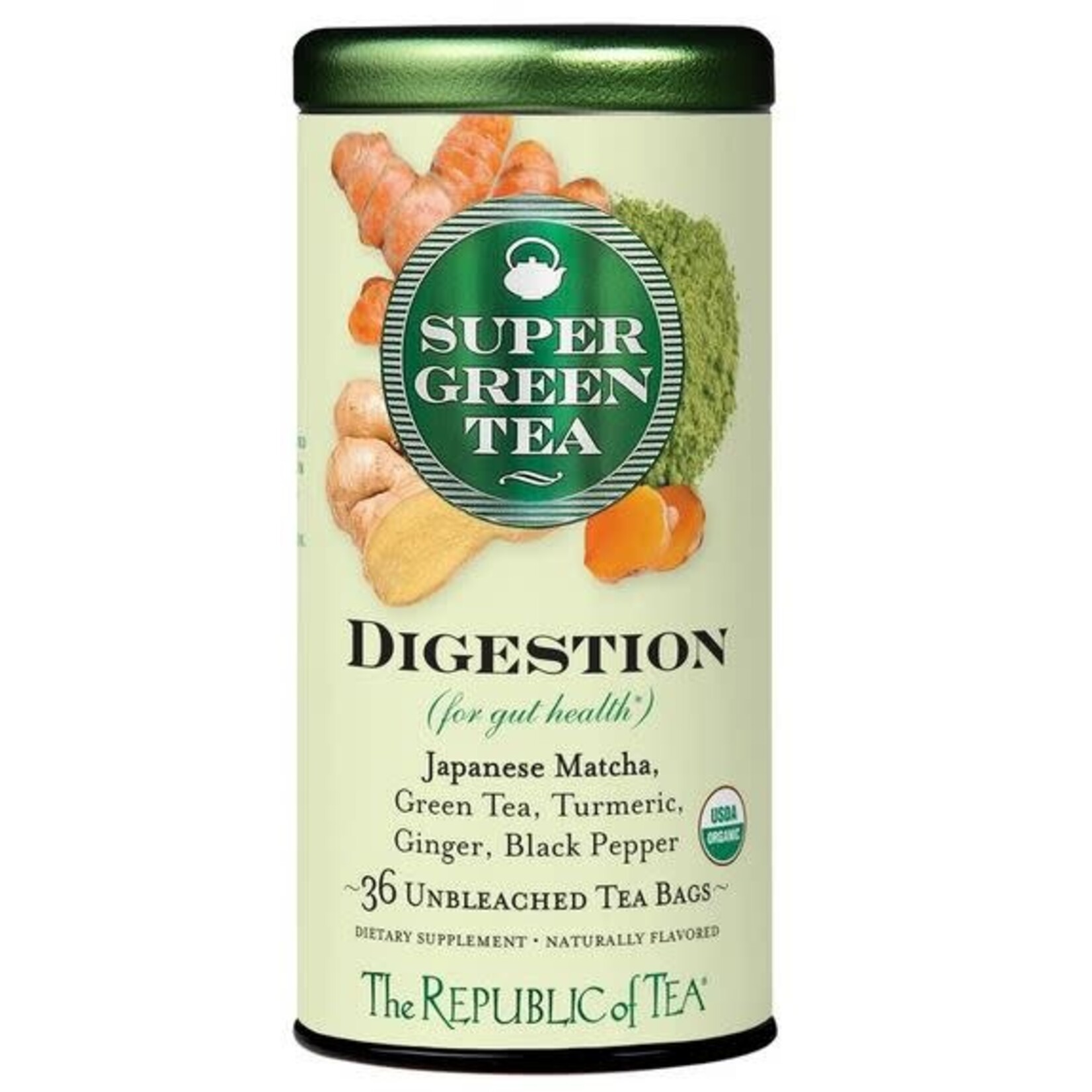 The Republic of Tea Tea: Organic SuperGreen Digestion Tea (36 Tea Bags)