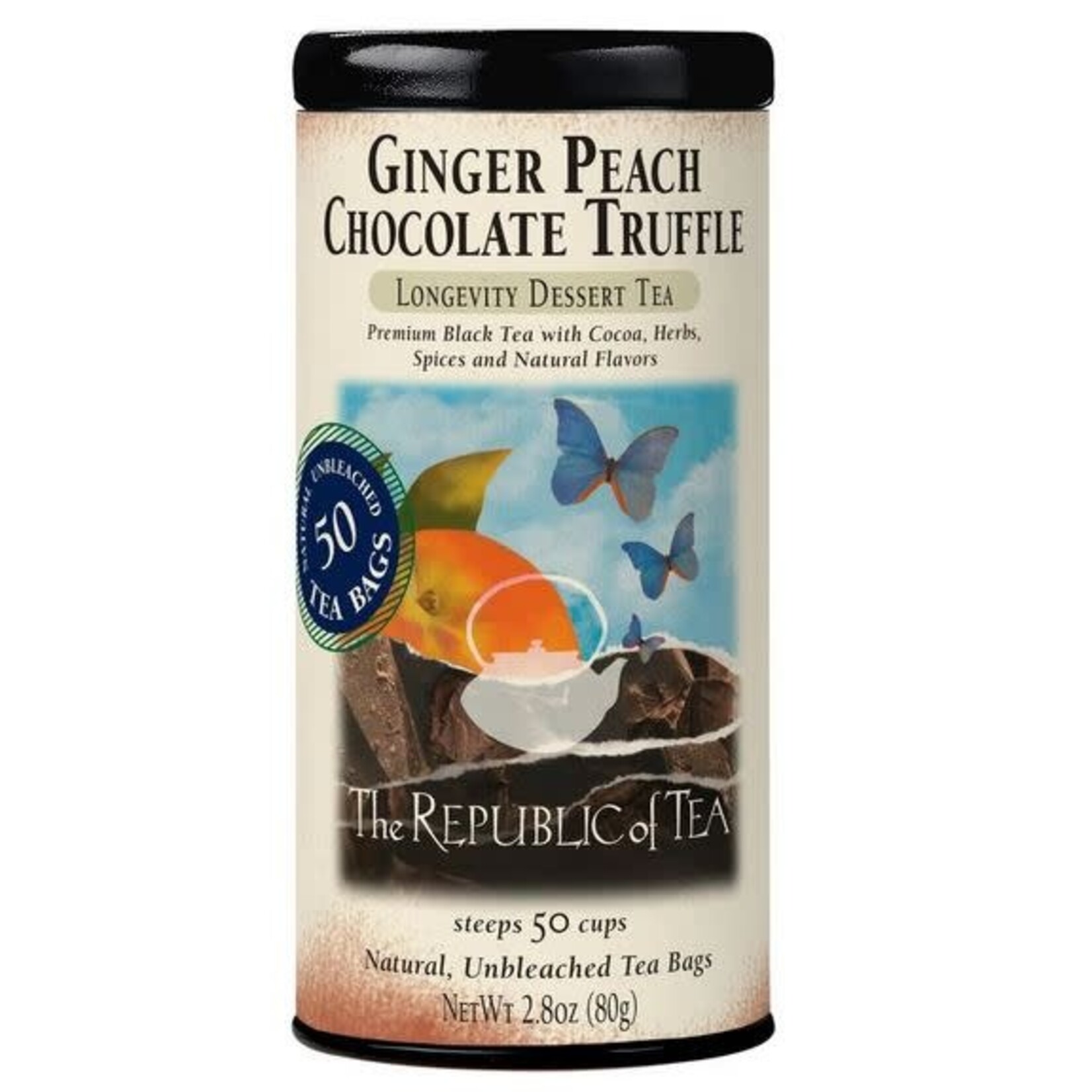 Tea: Ginger Peach Chocolate Truffle Black Tea (50 Tea Bags)