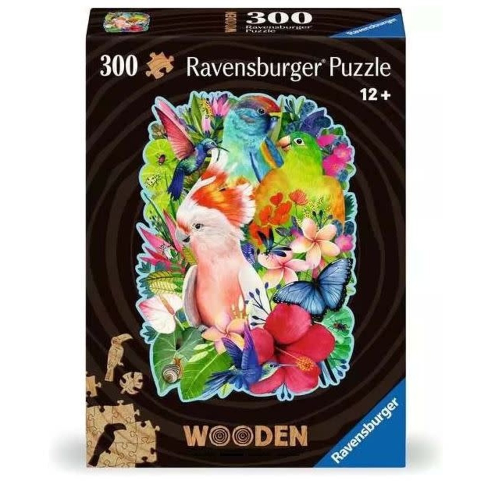 WOOD: Beautiful Birds 300 Piece Wooden Shape Puzzle