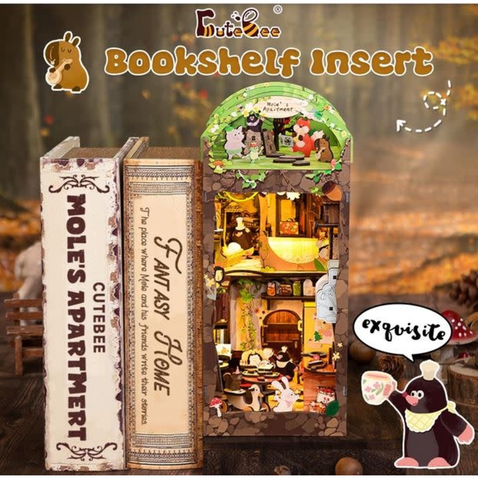 Book Nook Kit - Mole's Apartment with Dust Cover
