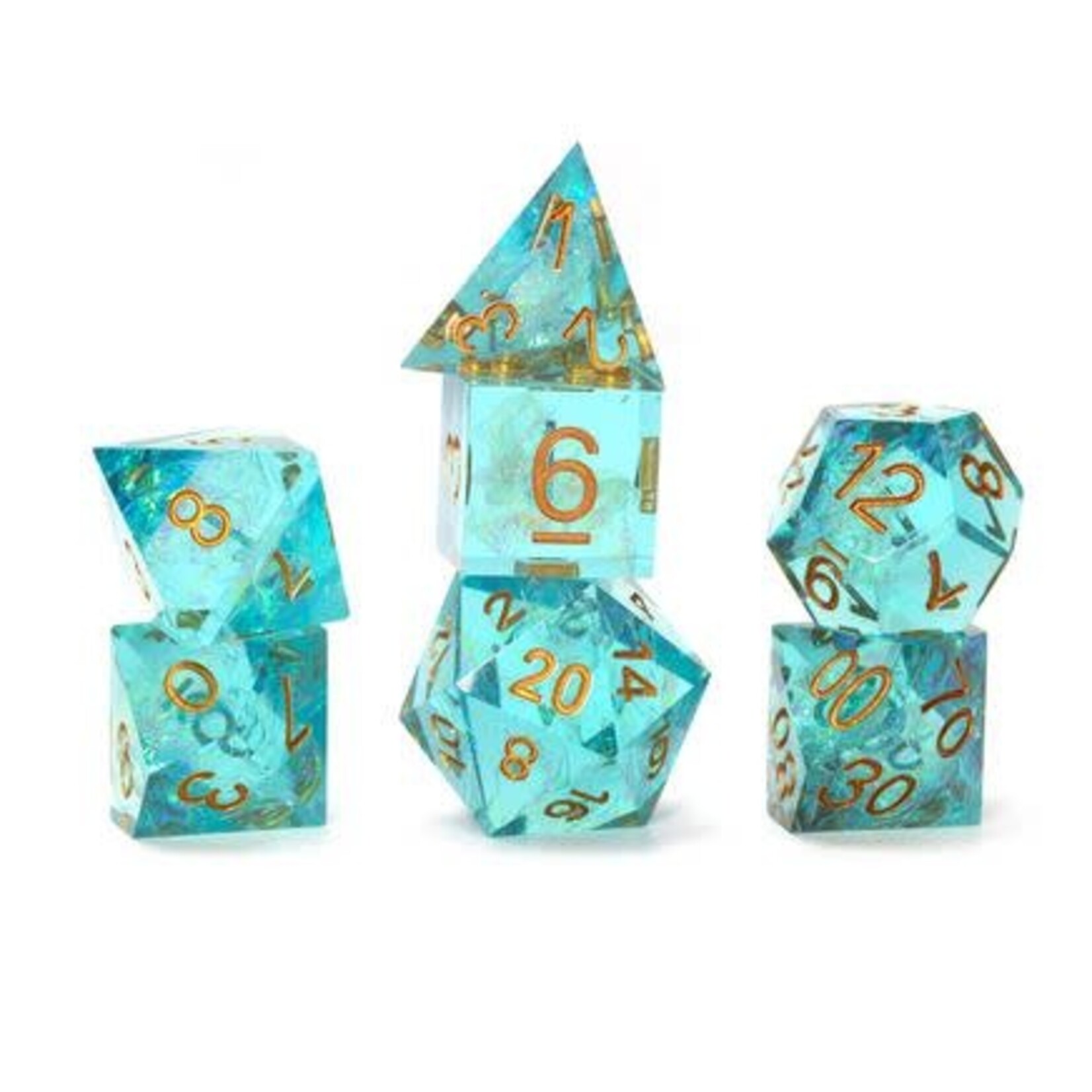 Sharp-Edged Aqua Fairy | 7 Die Polyhedral Set | SDZ001408