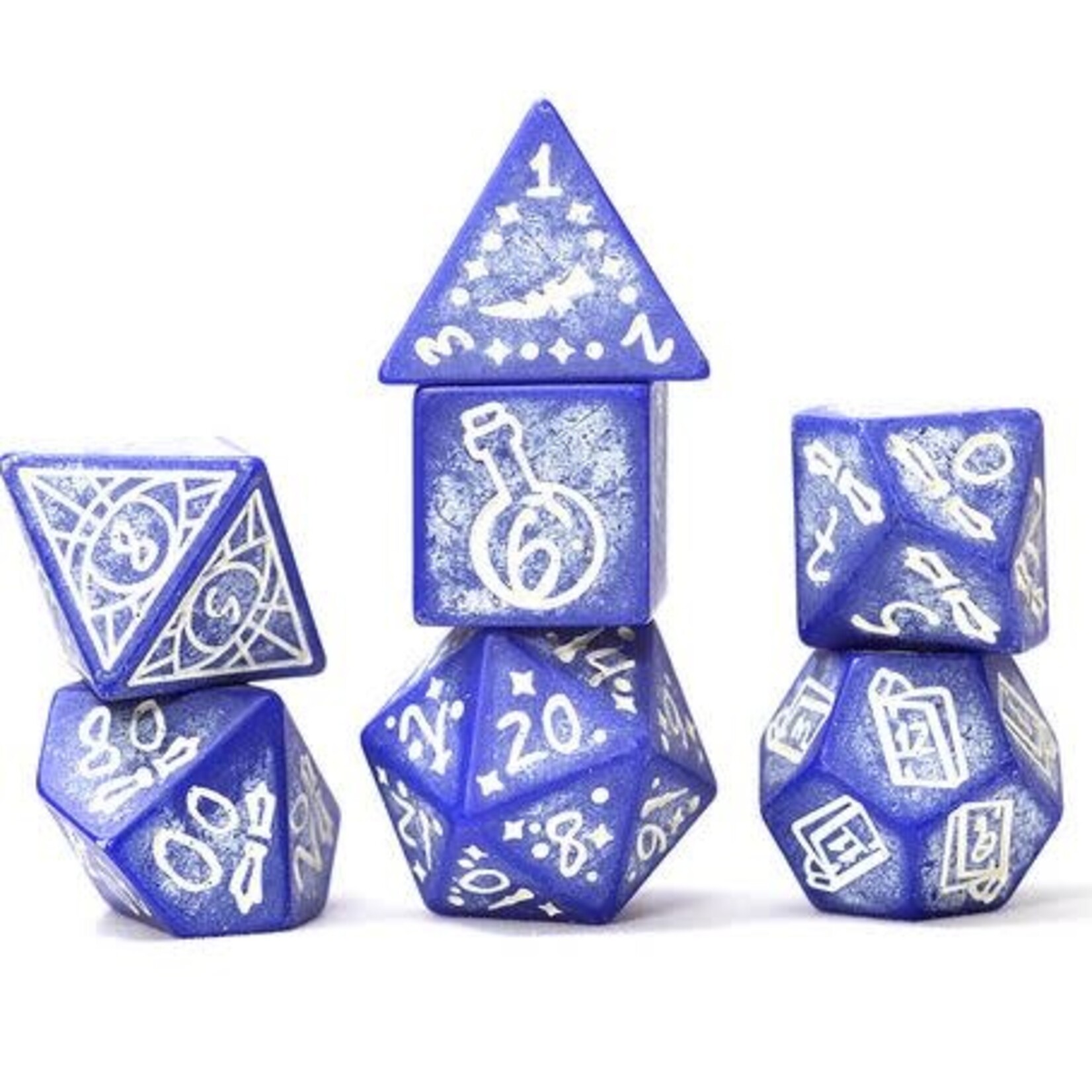 Sirius Dice: Illusory Stone Purple Agate | 7 Die Polyhedral Set | SDZ002301