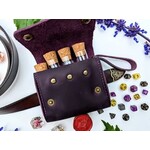 Leather Pouch with Glass Vials for Dice - Sm (Purple)