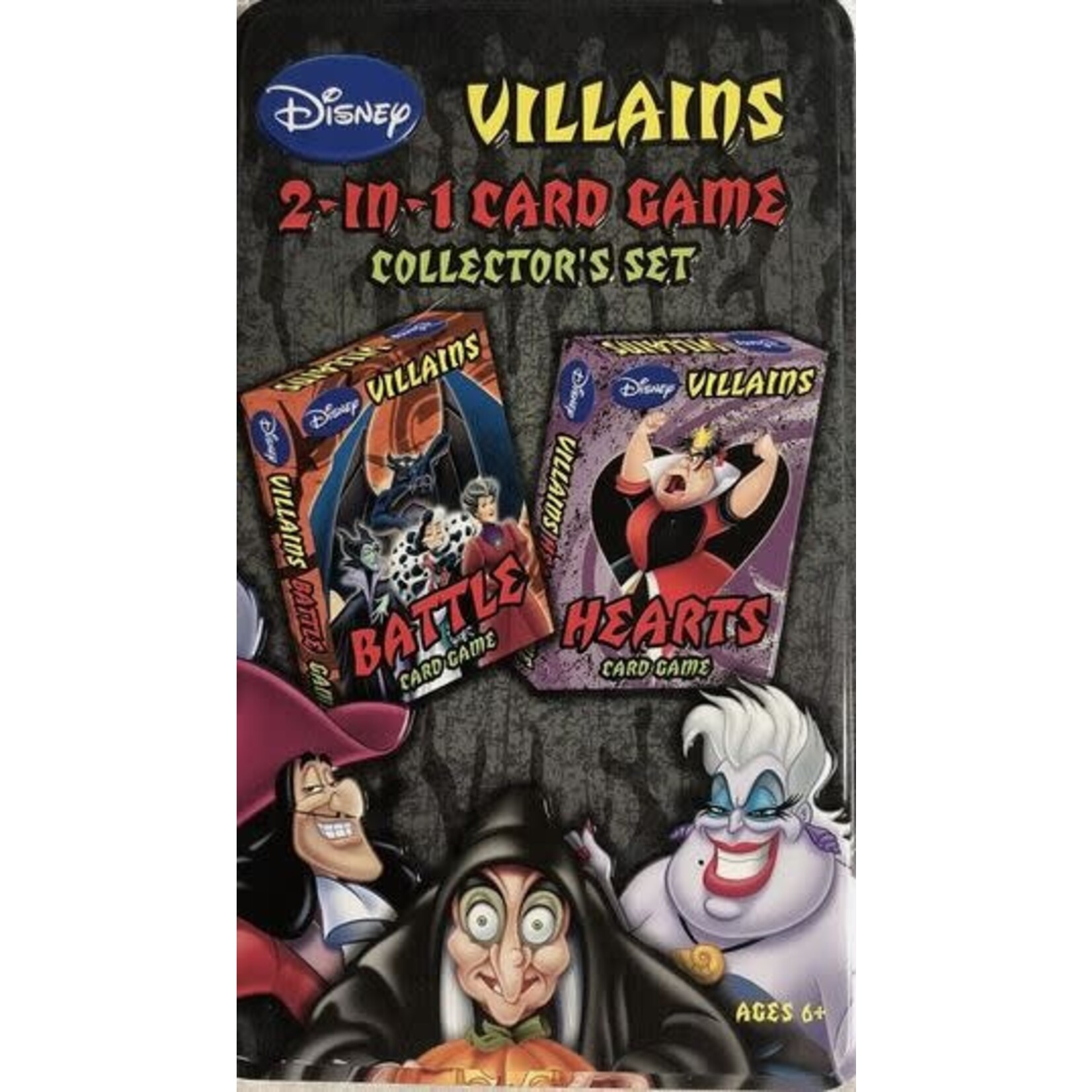 #19142 Disney Villians 2 in 1 Card game Collectors Set Dragon Cache Used Game