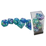 7-Set Mega Hedrals: Festive Waterlily/White Polyhedral Dice Set