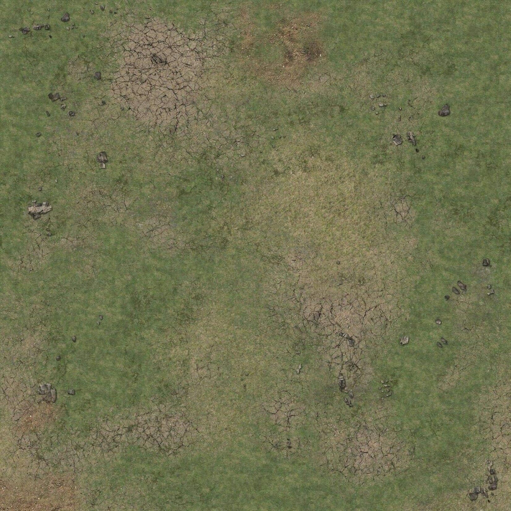 Grassy Fields Gaming Mat 3' x 3' Grid