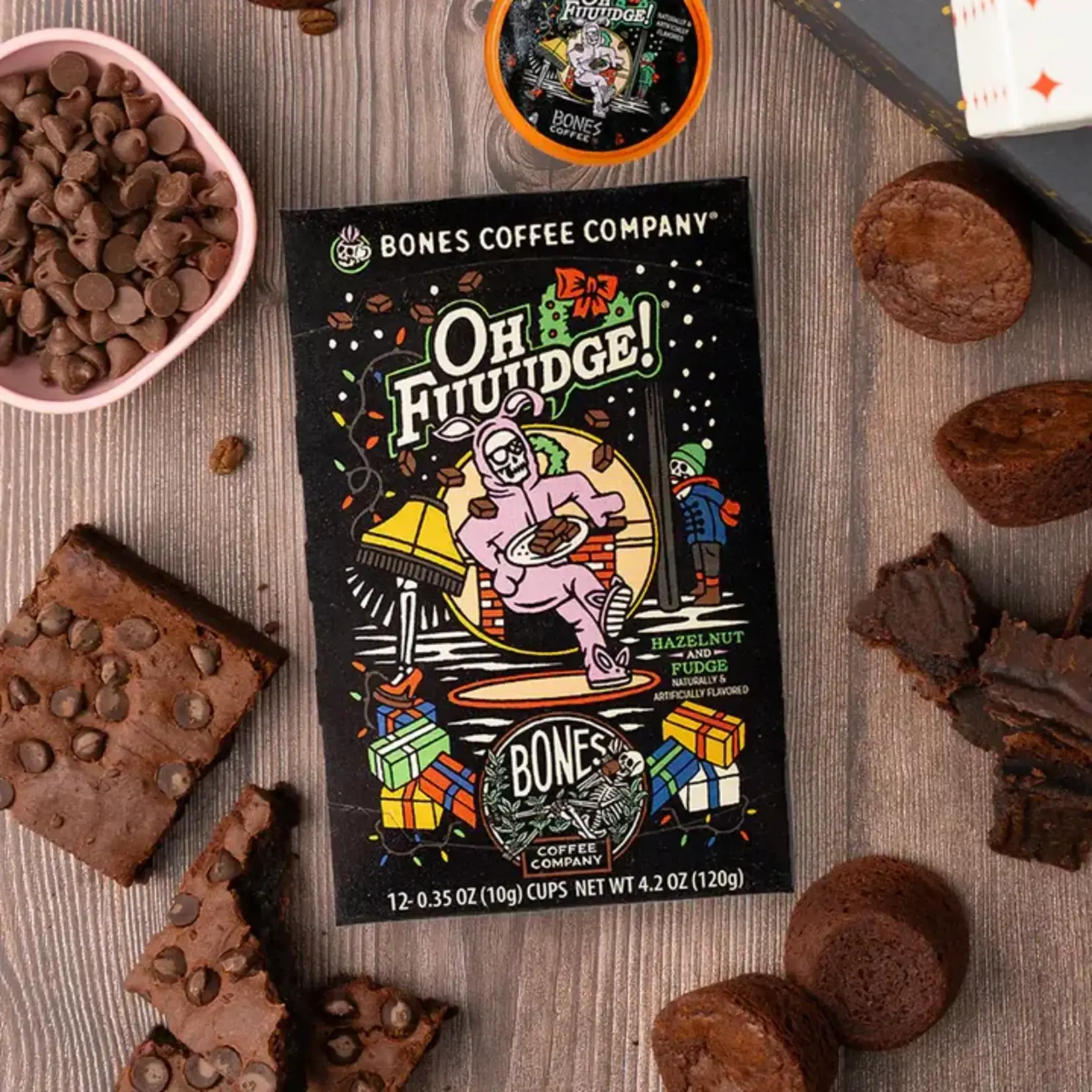 Bones Coffee Bones Coffee: Oh Fuuudge! Christmas Bones Cups 12 Count