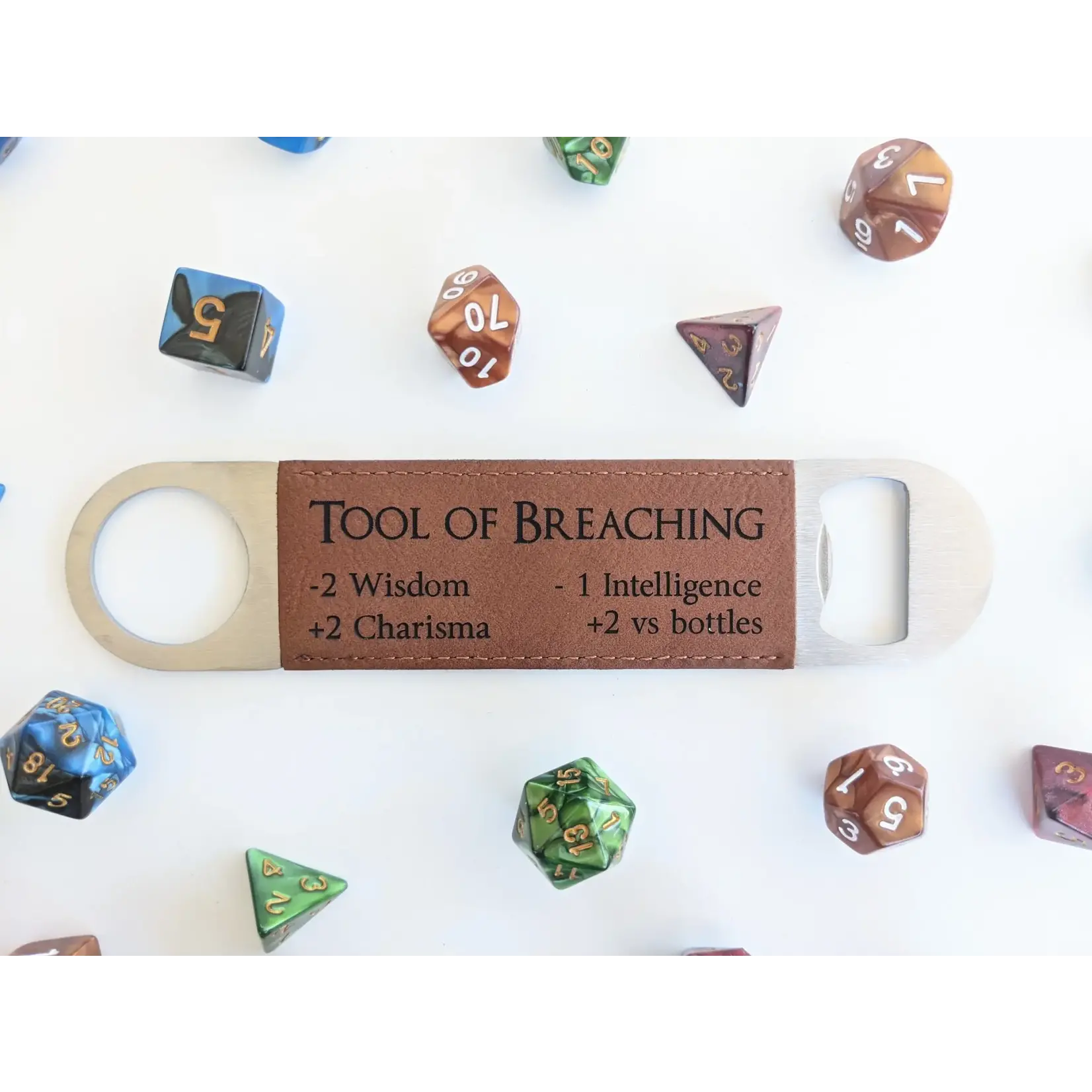 Vegan Leather Bottle Opener: Tool of Breaching - Grey