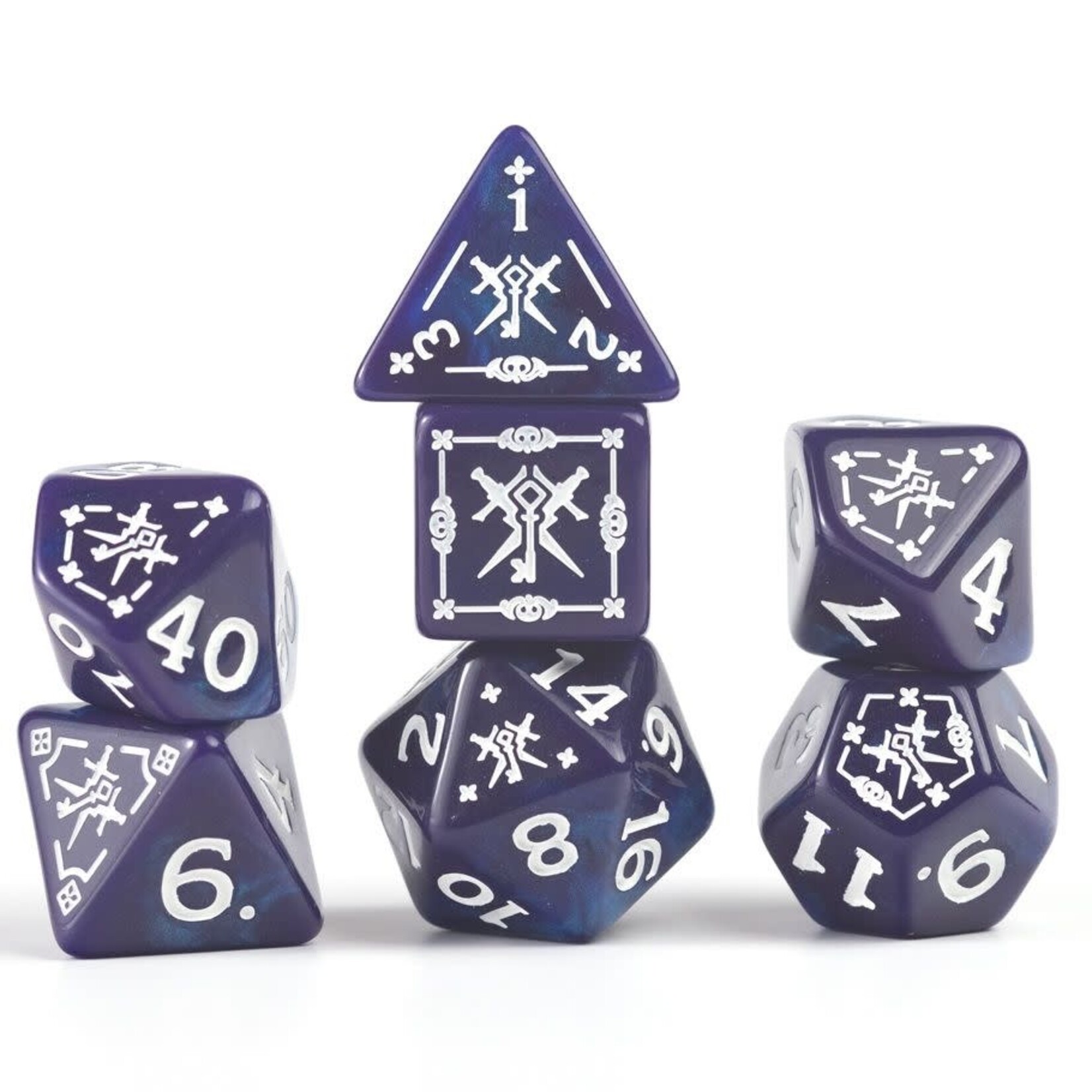 D&D Adventure Dice: Rogue (Purple) 15 Polyhedral Dice Set
