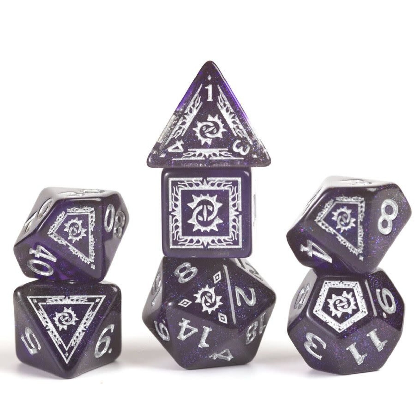 D&D Adventure Dice: Warlock (7 Purple) Polyhedral Dice Set