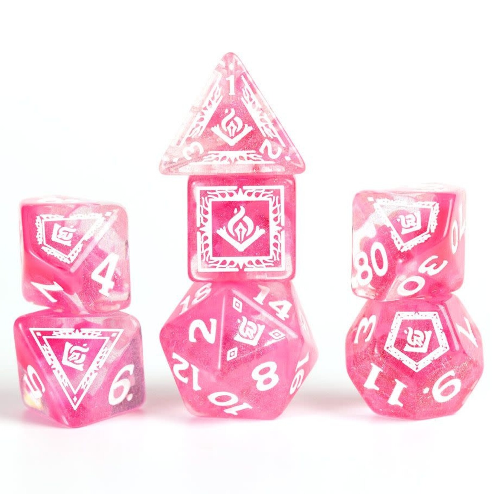 D&D Adventure Dice: Wizard (Fuchsia) 16 Polyhedral Dice Set