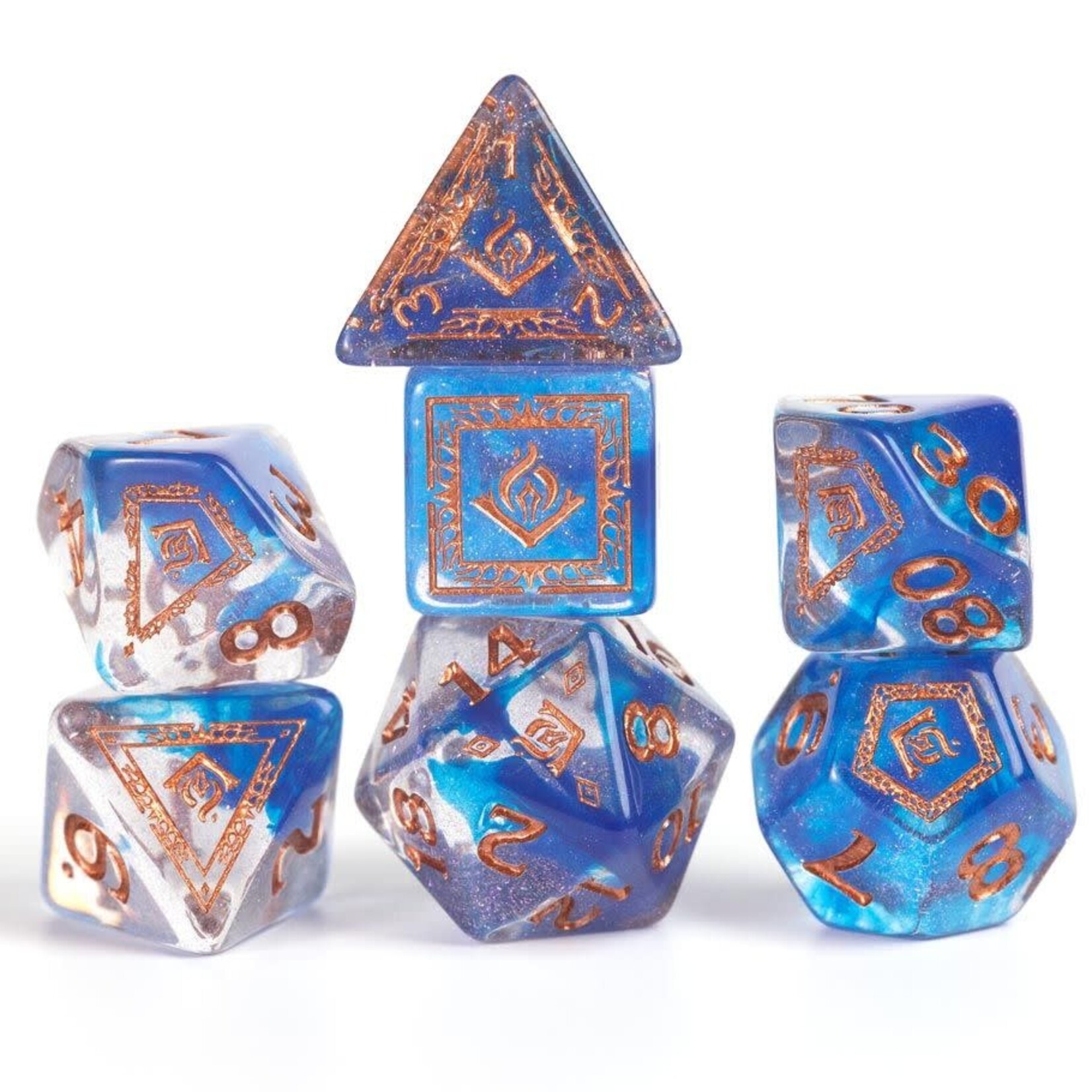 D&D Adventure Dice: Wizard (Blue) 16 Polyhedral Dice Set