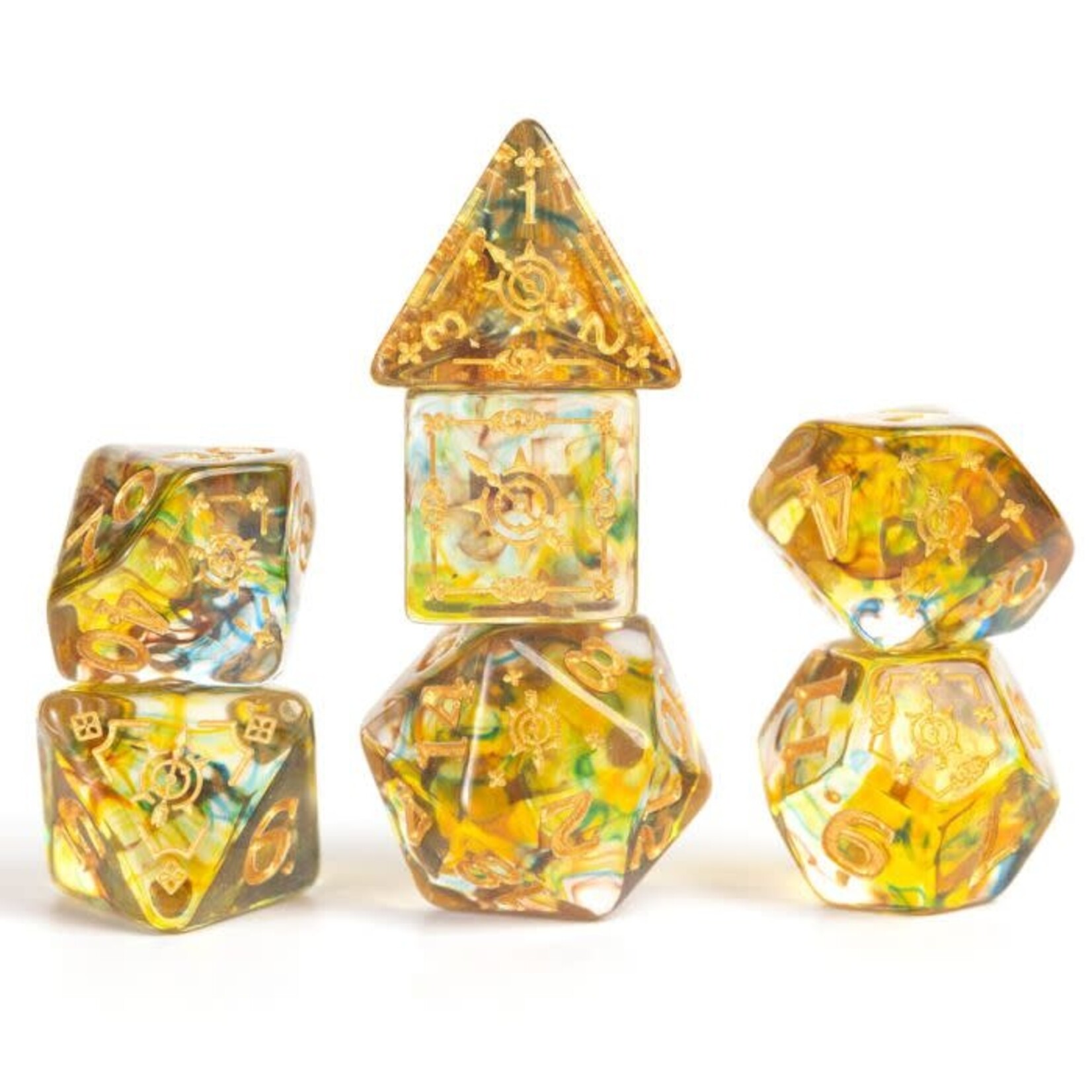 D&D Adventure Dice: Ranger (Green / Multi) 16 Polyhedral Dice Set