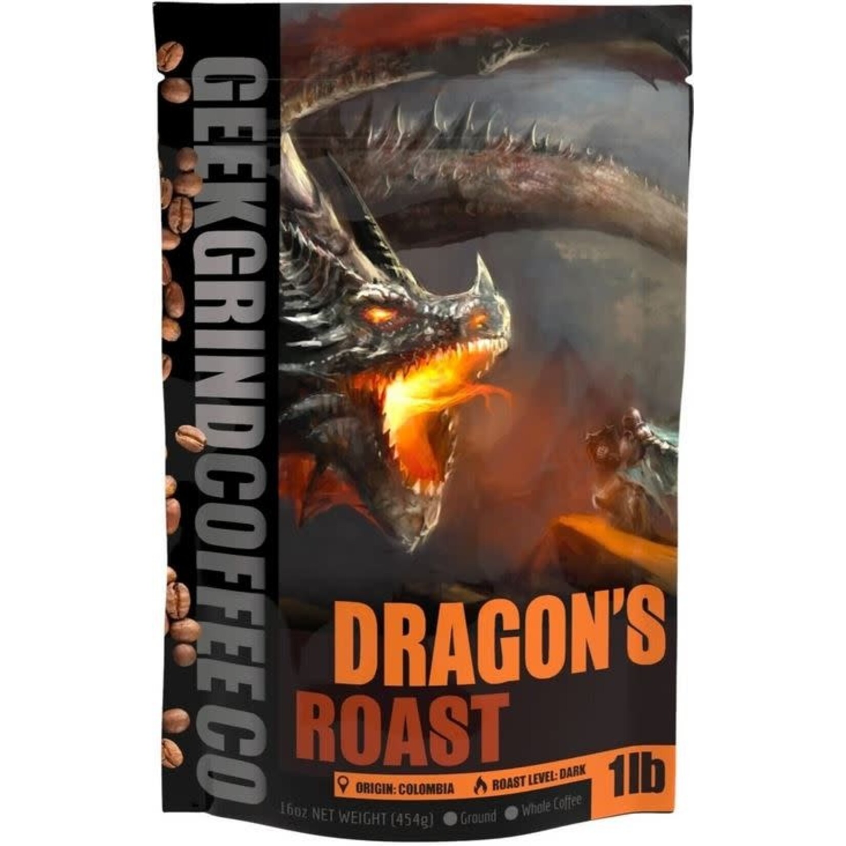 Coffee: Dragon's Roast - Dark Roast - Ground Coffee 1/2 lb - Geek Grind