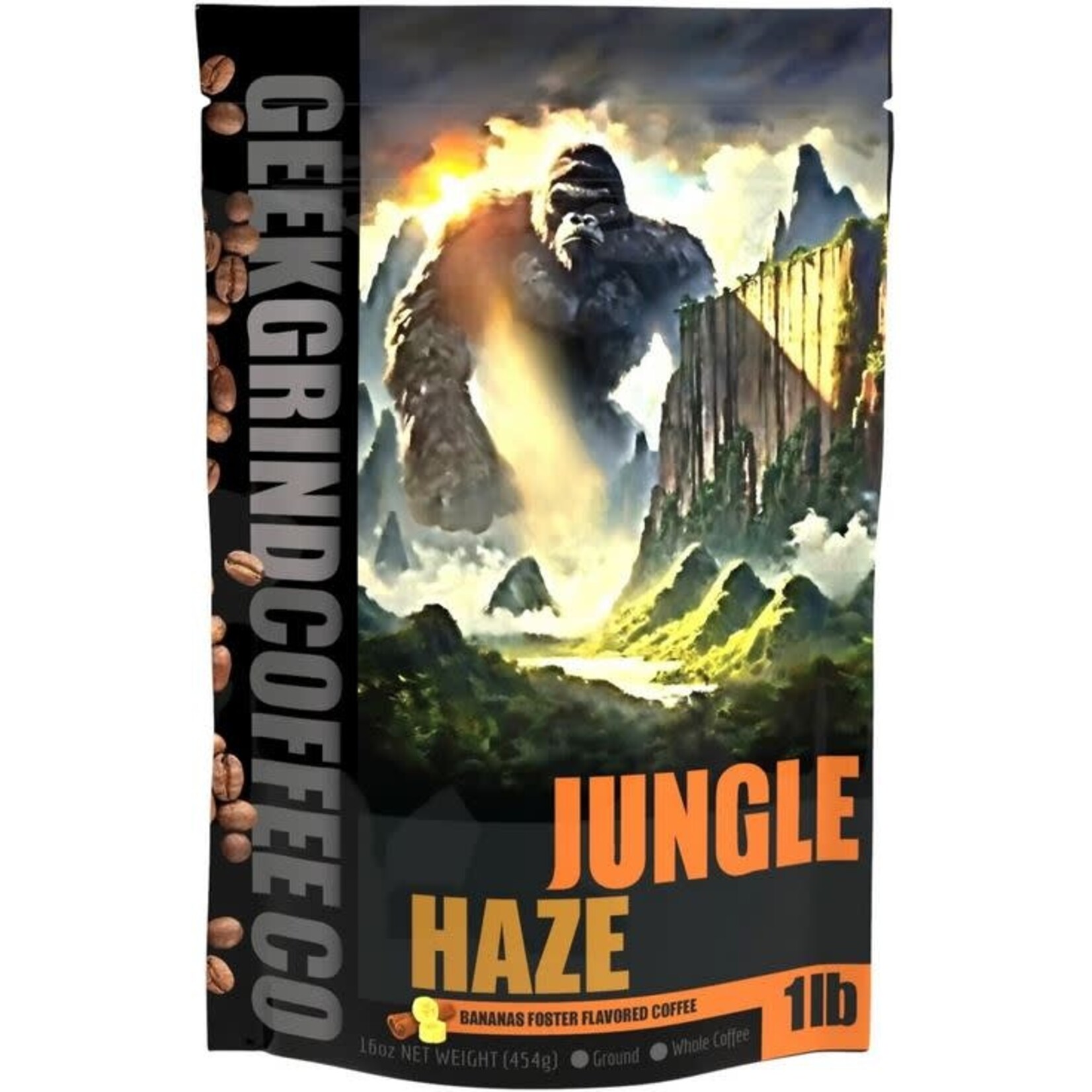 Coffee: Jungle Haze - Banana Fosters - Ground Coffee 1/2 lb - Geek Grind