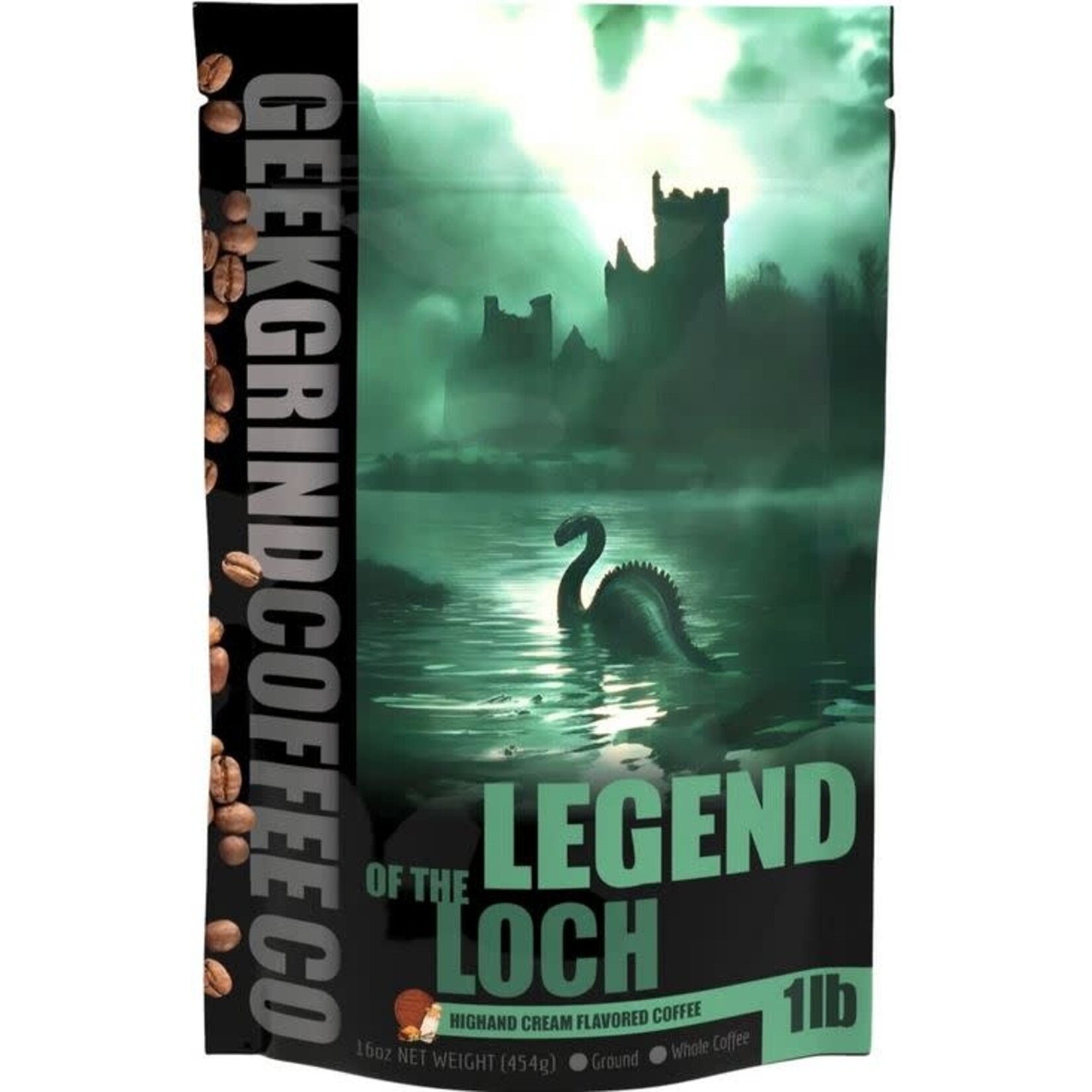 Coffee: Legend of the Loch - Highland Cream - Ground Coffee 1/2 lb - Geek Grind