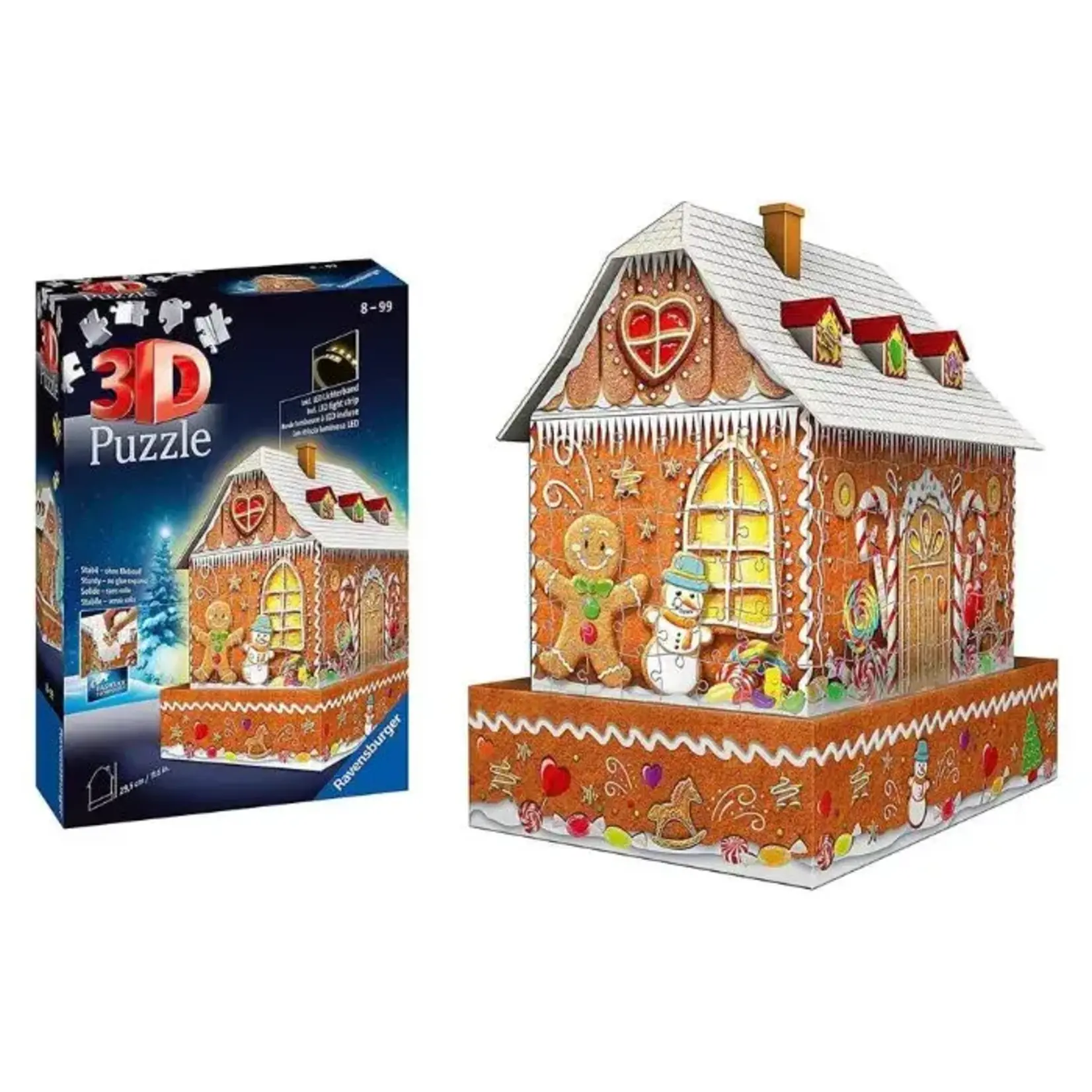 Gingerbread House Light Up Night Edition 216 Piece 3D Puzzle