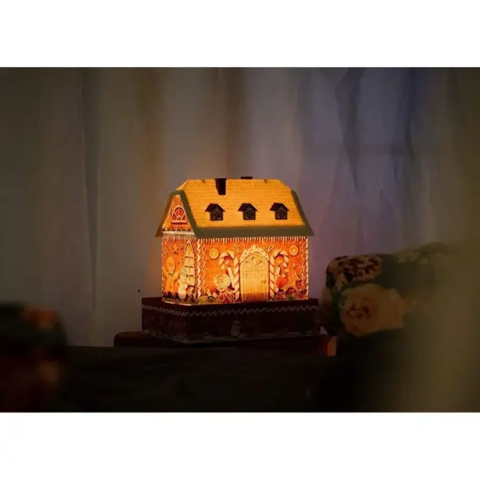 Gingerbread House Light Up Night Edition 216 Piece 3D Puzzle